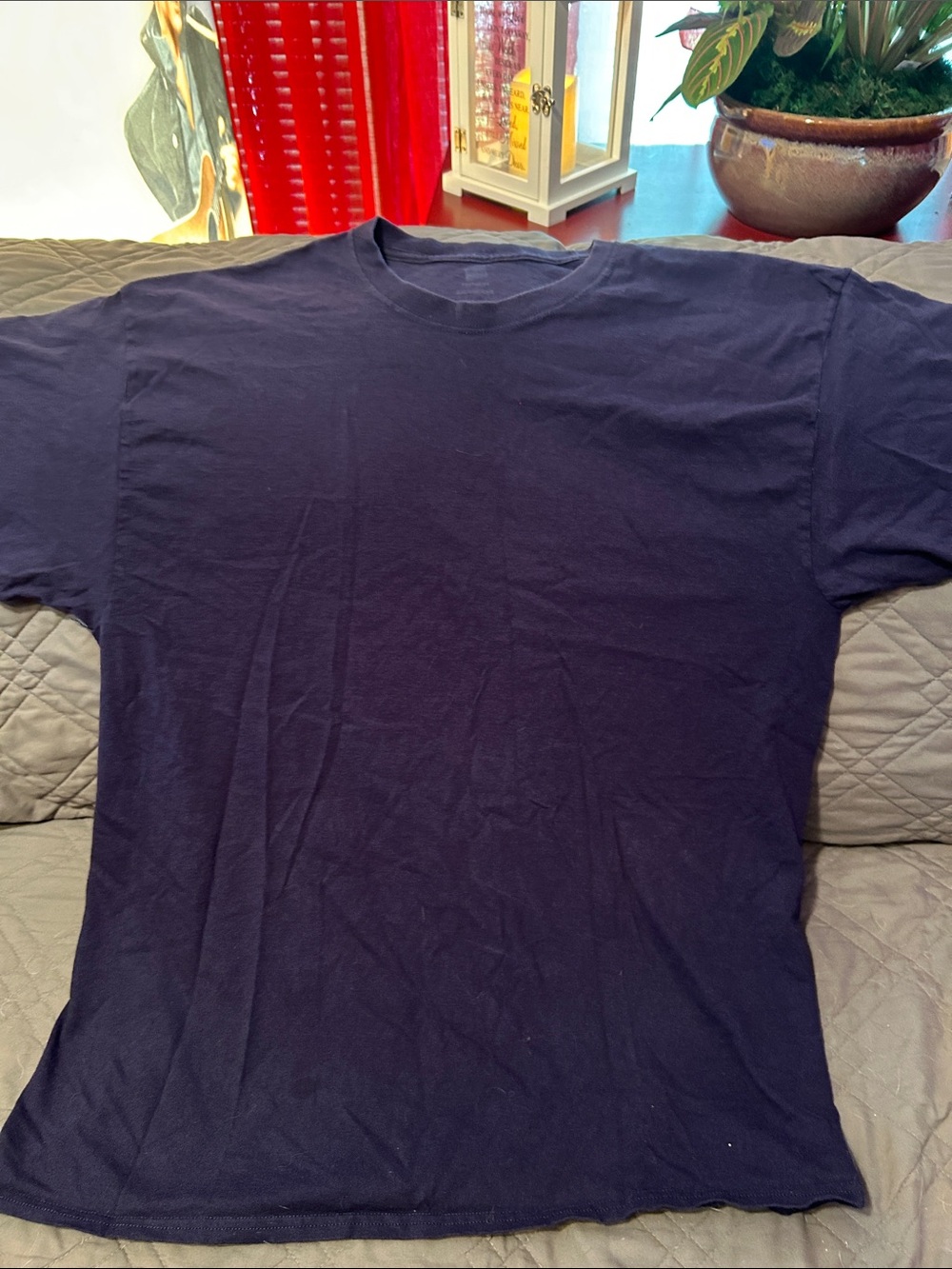 Hanes Men's Navy Short Sleeve Crew Neck T-Shirt